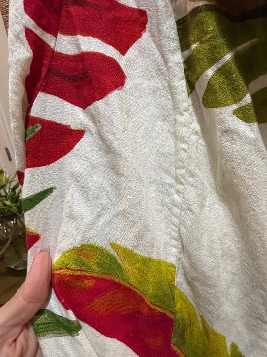 Farm Rio Spring Forest Fil Coupé Mini Dress Sz XL Linen Blend Floral EUC - Picture 6 of 8